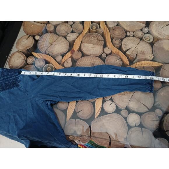 Esprit Embroidered Long Sleeve Denim Tunic Blouse US 14 - Picture 6 of 13